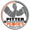 Pitter & Peach's Barbell Club fitness logo with flexed arm and barbell, representing strength training, weightlifting, and gym culture.