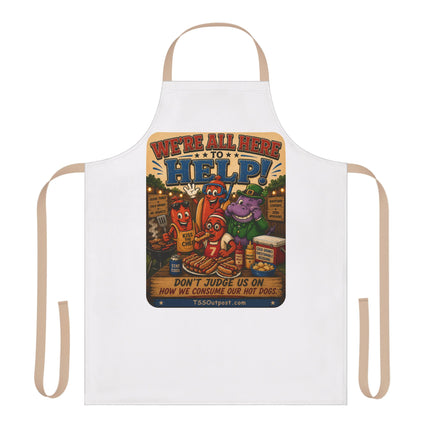 We're All Here to Help! BBQ Humor Apron – Ballpark Snorkel Collection | 5-Color Strap Apron