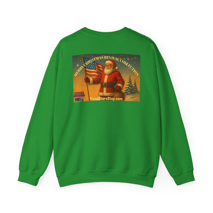 Merry Christmas Revival Sweatshirt | Say It Like You Mean It | Patriotic Holiday Crewneck by Trend Store Stop