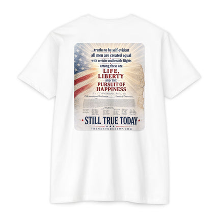 They Fought and Died. We Celebrate and Live. – Patriotic July 4th Shirt - Unisex CVC Jersey T-shirt