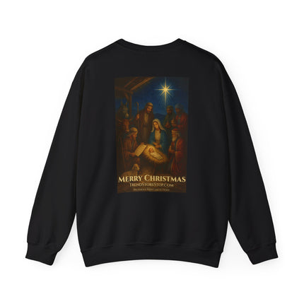 Luke 2:11 Nativity Scroll Sweatshirt – For Unto You Is Born This Day – Religious Path Collection