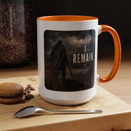 I Remain Warrior Accent Coffee Mug – Endurance Collection | Inspirational Ceramic Mug (11oz & 15oz) | Accent Coffee Mug