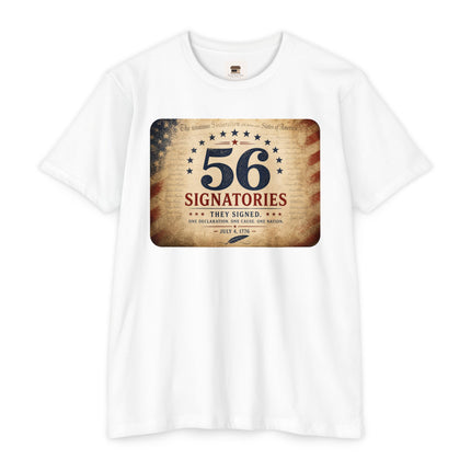 56 Signatories – One Declaration. One Cause. One Nation. Patriotic Shirt - Unisex CVC Jersey T-shirt