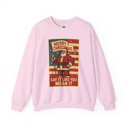 Merry Christmas Revival Sweatshirt | Say It Like You Mean It | Patriotic Holiday Crewneck by Trend Store Stop