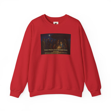 Military Nativity Sweatshirt – When Protection Honors Faith – Psalm 91:11 – Religious Path & Harper Collection