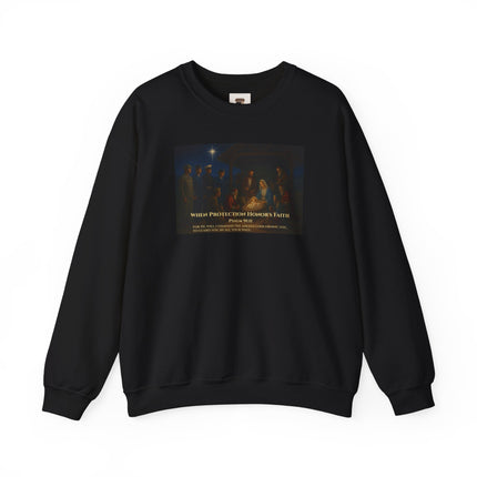 Military Nativity Sweatshirt – When Protection Honors Faith – Psalm 91:11 – Religious Path & Harper Collection