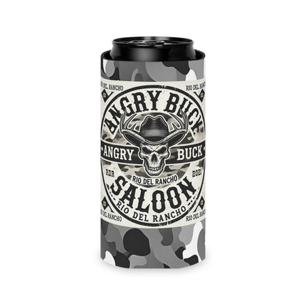 Premium Can Cooler - Rio Del Rancho & Angry Buck Saloon Logos | Customizable Edge-to-Edge Print | Fits Regular and Slim Cans