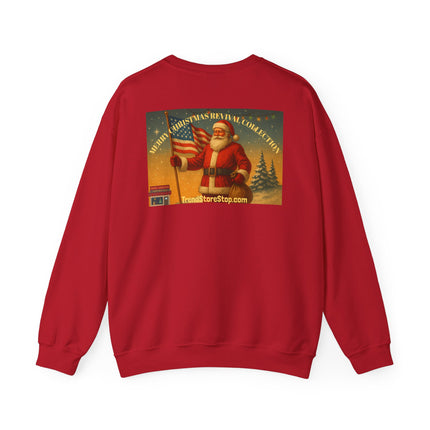 Merry Christmas Revival Sweatshirt | Say It Like You Mean It | Patriotic Holiday Crewneck by Trend Store Stop