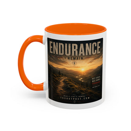 I Remain Warrior Accent Coffee Mug – Endurance Collection | Inspirational Ceramic Mug (11oz & 15oz) | Accent Coffee Mug