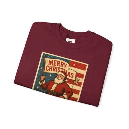 Merry Christmas Revival Sweatshirt | Say It Like You Mean It | Patriotic Holiday Crewneck by Trend Store Stop