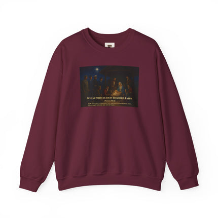Military Nativity Sweatshirt – When Protection Honors Faith – Psalm 91:11 – Religious Path & Harper Collection