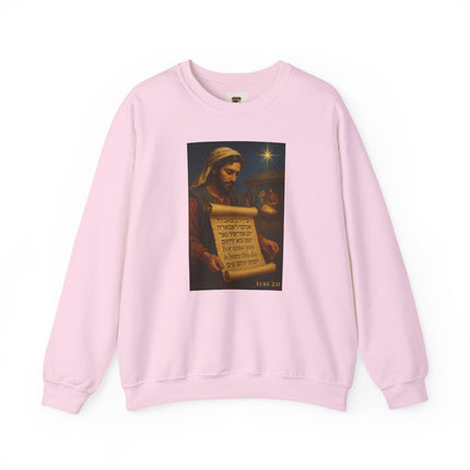 Luke 2:11 Nativity Scroll Sweatshirt – For Unto You Is Born This Day – Religious Path Collection