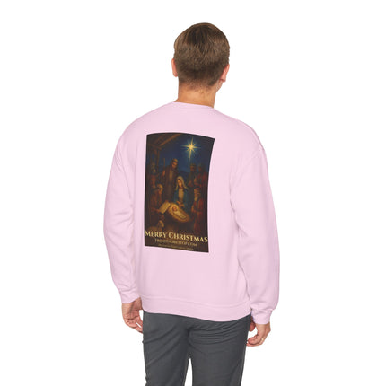 Luke 2:11 Nativity Scroll Sweatshirt – For Unto You Is Born This Day – Religious Path Collection