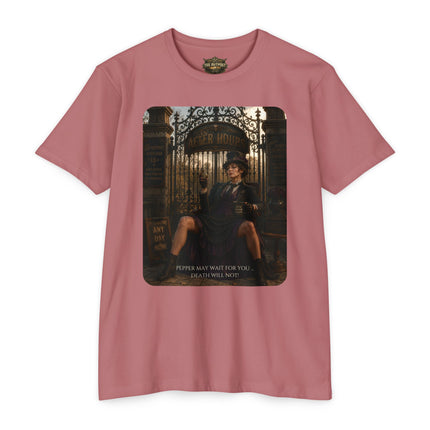 Pepper May Wait For You. Death Will Not. | Dark Humor Unisex Graphic T-Shirt