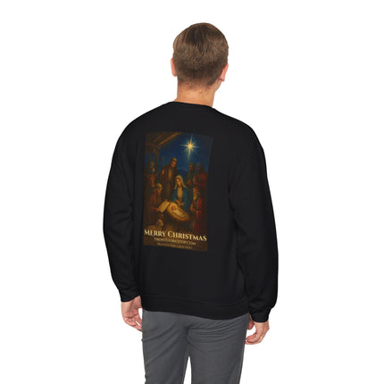 Luke 2:11 Nativity Scroll Sweatshirt – For Unto You Is Born This Day – Religious Path Collection
