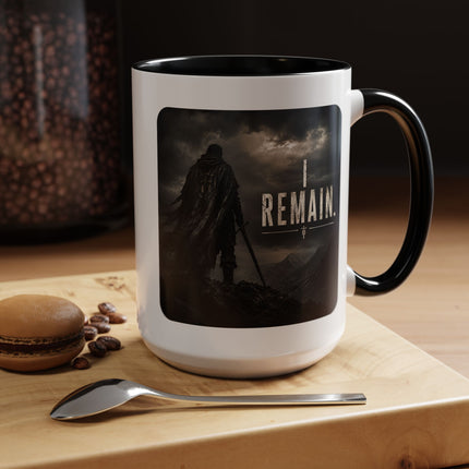 I Remain Warrior Accent Coffee Mug – Endurance Collection | Inspirational Ceramic Mug (11oz & 15oz) | Accent Coffee Mug