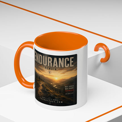 I Remain Warrior Accent Coffee Mug – Endurance Collection | Inspirational Ceramic Mug (11oz & 15oz) | Accent Coffee Mug