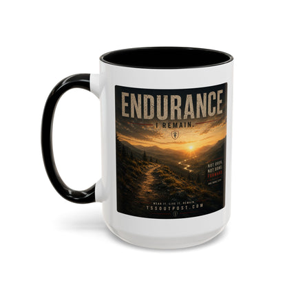 I Remain Warrior Accent Coffee Mug – Endurance Collection | Inspirational Ceramic Mug (11oz & 15oz) | Accent Coffee Mug