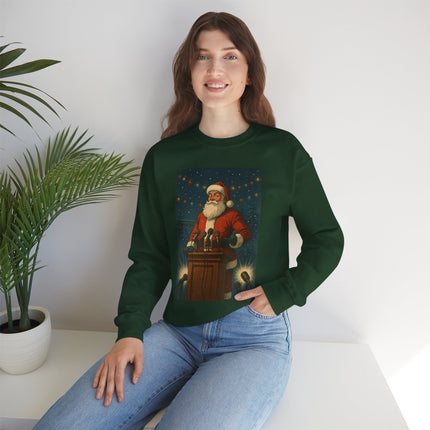 North Pole Press Conference Santa Sweatshirt | Funny Vintage Christmas Crewneck by Trend Store Stop