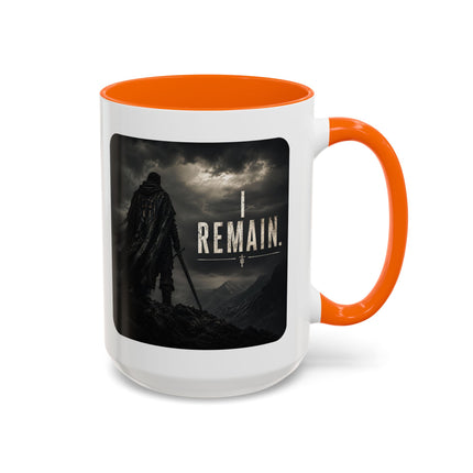 I Remain Warrior Accent Coffee Mug – Endurance Collection | Inspirational Ceramic Mug (11oz & 15oz) | Accent Coffee Mug
