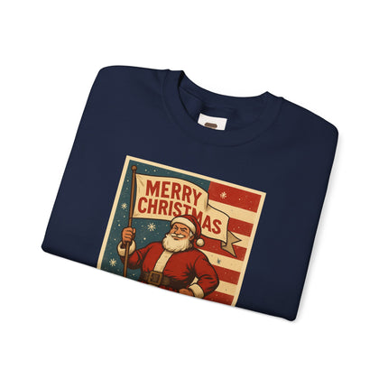 Merry Christmas Revival Sweatshirt | Say It Like You Mean It | Patriotic Holiday Crewneck by Trend Store Stop