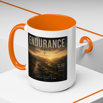 I Remain Warrior Accent Coffee Mug – Endurance Collection | Inspirational Ceramic Mug (11oz & 15oz) | Accent Coffee Mug