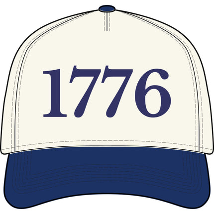 1776 Embroidered Two-Tone Hat – Patriotic Snapback Cap Frame Two-Tone Cap