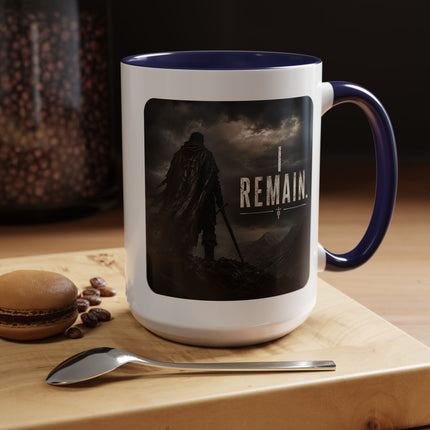 I Remain Warrior Accent Coffee Mug – Endurance Collection | Inspirational Ceramic Mug (11oz & 15oz) | Accent Coffee Mug