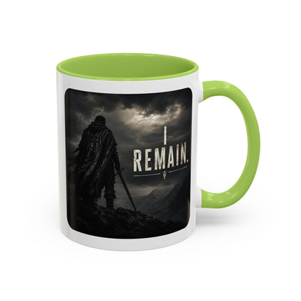 I Remain Warrior Accent Coffee Mug – Endurance Collection | Inspirational Ceramic Mug (11oz & 15oz) | Accent Coffee Mug