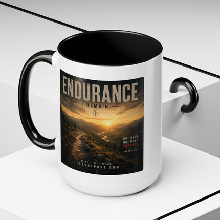 I Remain Warrior Accent Coffee Mug – Endurance Collection | Inspirational Ceramic Mug (11oz & 15oz) | Accent Coffee Mug
