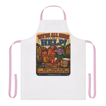 We're All Here to Help! BBQ Humor Apron – Ballpark Snorkel Collection | 5-Color Strap Apron