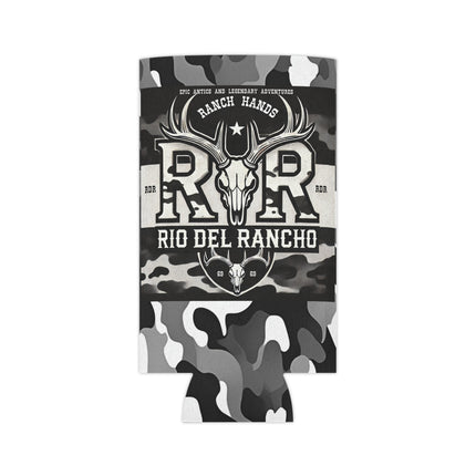 Premium Can Cooler - Rio Del Rancho & Angry Buck Saloon Logos | Customizable Edge-to-Edge Print | Fits Regular and Slim Cans
