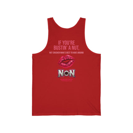 Nut Crusher Nikki™ “I’m Just Curious…” Unisex Jersey Tank Top