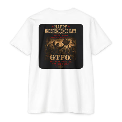 GTFO. And Take Your Tea With You. | Patriotic Historical Satire T-Shirt | Unisex CVC Jersey T-shirt