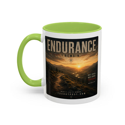 I Remain Warrior Accent Coffee Mug – Endurance Collection | Inspirational Ceramic Mug (11oz & 15oz) | Accent Coffee Mug