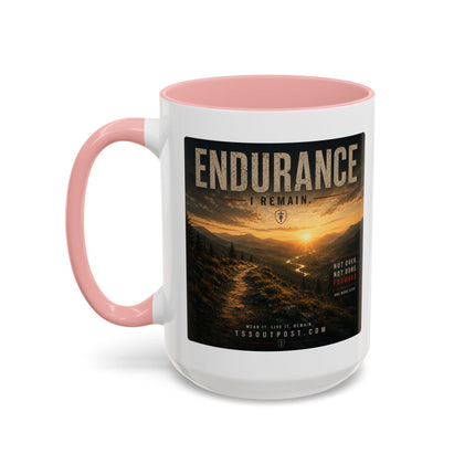 I Remain Warrior Accent Coffee Mug – Endurance Collection | Inspirational Ceramic Mug (11oz & 15oz) | Accent Coffee Mug
