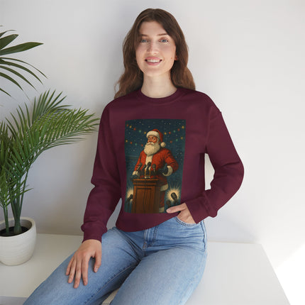 North Pole Press Conference Santa Sweatshirt | Funny Vintage Christmas Crewneck by Trend Store Stop