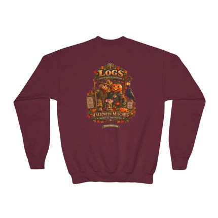 LOGS Halloween Mischief Youth Crewneck Sweatshirt | League of Guardians and Stewards