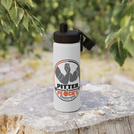 Pitter & Peach's Barbell Club Stainless Steel Sports Water Bottle, Sports Lid
