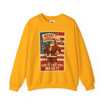 Merry Christmas Revival Sweatshirt | Say It Like You Mean It | Patriotic Holiday Crewneck by Trend Store Stop