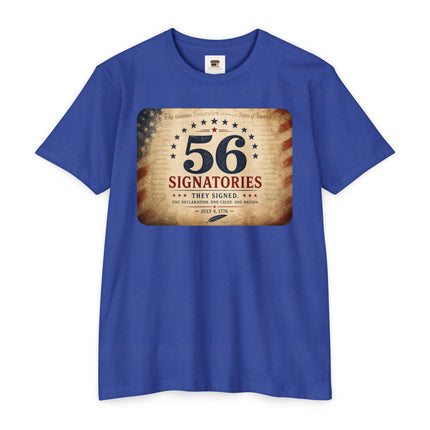 56 Signatories – One Declaration. One Cause. One Nation. Patriotic Shirt - Unisex CVC Jersey T-shirt
