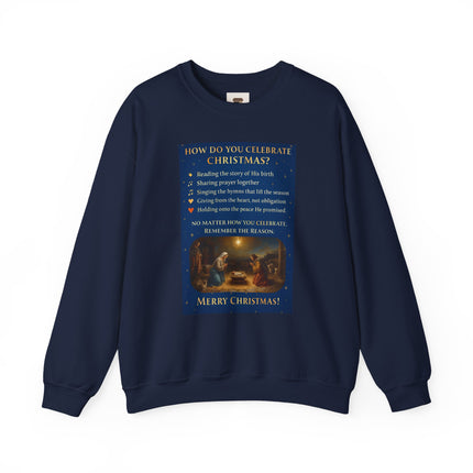 Remembering the Reason – Nativity Christmas Sweatshirt