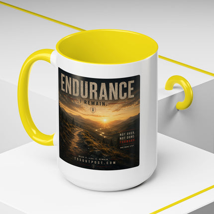I Remain Warrior Accent Coffee Mug – Endurance Collection | Inspirational Ceramic Mug (11oz & 15oz) | Accent Coffee Mug