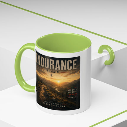 I Remain Warrior Accent Coffee Mug – Endurance Collection | Inspirational Ceramic Mug (11oz & 15oz) | Accent Coffee Mug