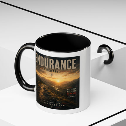 I Remain Warrior Accent Coffee Mug – Endurance Collection | Inspirational Ceramic Mug (11oz & 15oz) | Accent Coffee Mug