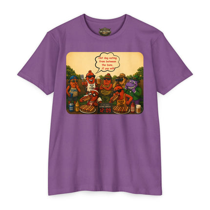 Ballpark Snorkel™ Hot Dog Eating Contest T-Shirt | Backyard BBQ Humor Tee Unisex CVC Jersey T-shirt