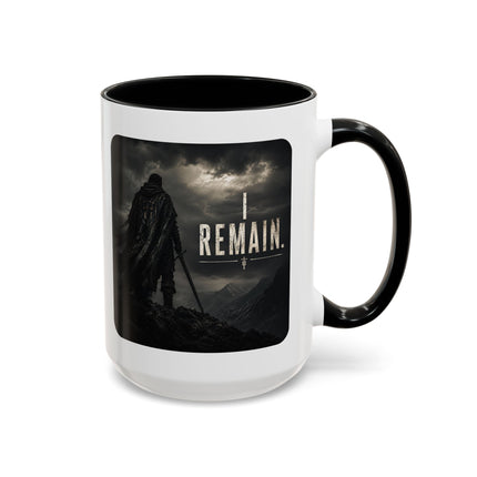 I Remain Warrior Accent Coffee Mug – Endurance Collection | Inspirational Ceramic Mug (11oz & 15oz) | Accent Coffee Mug