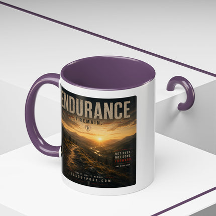 I Remain Warrior Accent Coffee Mug – Endurance Collection | Inspirational Ceramic Mug (11oz & 15oz) | Accent Coffee Mug