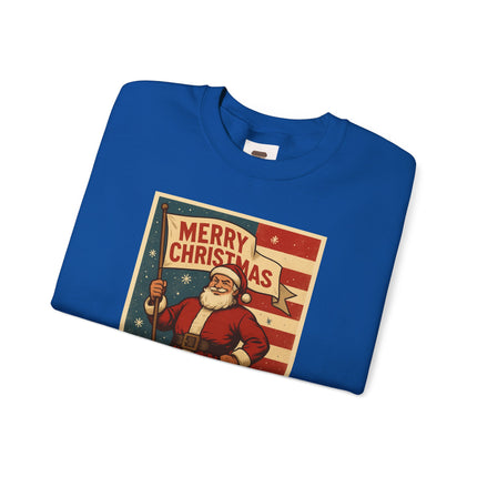 Merry Christmas Revival Sweatshirt | Say It Like You Mean It | Patriotic Holiday Crewneck by Trend Store Stop