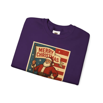 Merry Christmas Revival Sweatshirt | Say It Like You Mean It | Patriotic Holiday Crewneck by Trend Store Stop
